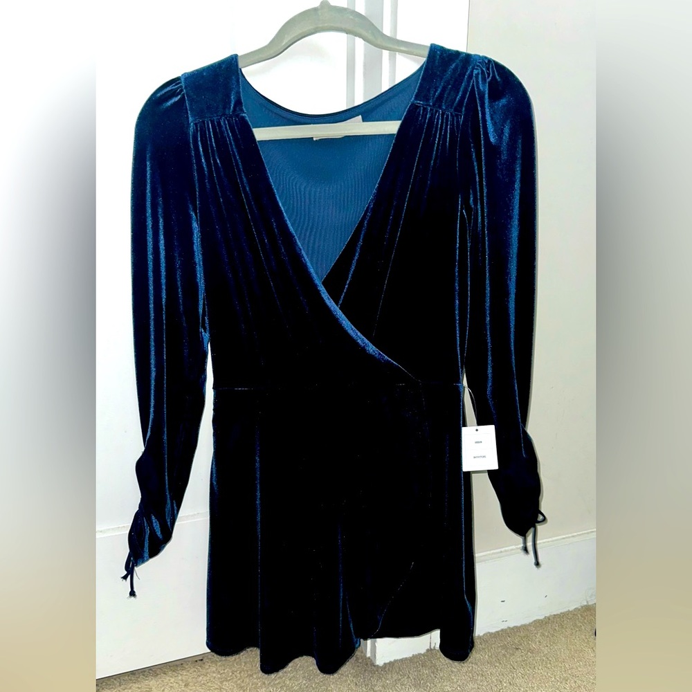 Urban Outfitters navy velvet dress